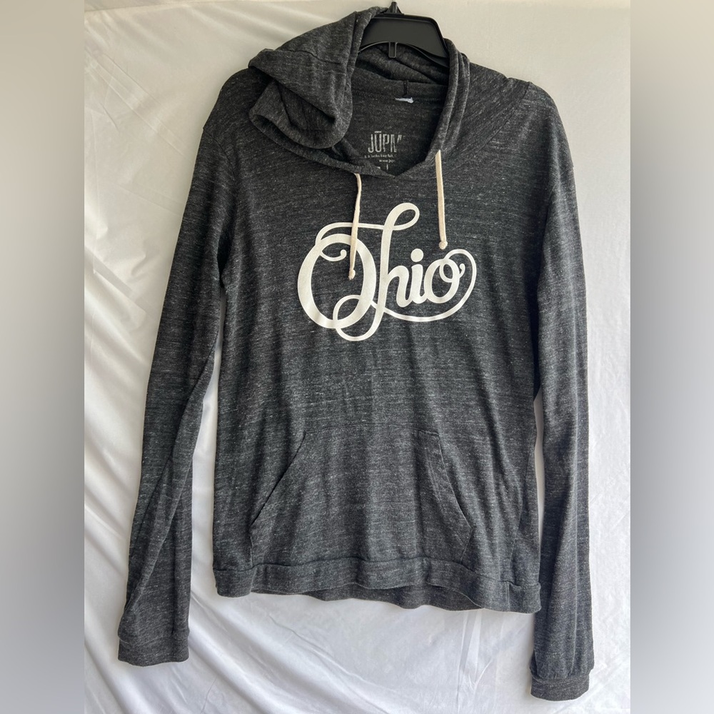 Jupmode long sleeve t-shirt hoodie - large - Ohio on front gray